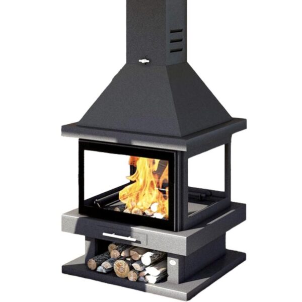 4-seitiger Zentralkamin-Holzofen – FIREMATIC Oregon 14 bis 17 kW